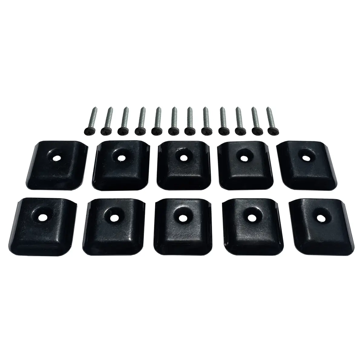 Black Rv Camper Trailer Aluminum Extrusion Flat End Cap For Vinyl Trim Molding 1" With Screws 2