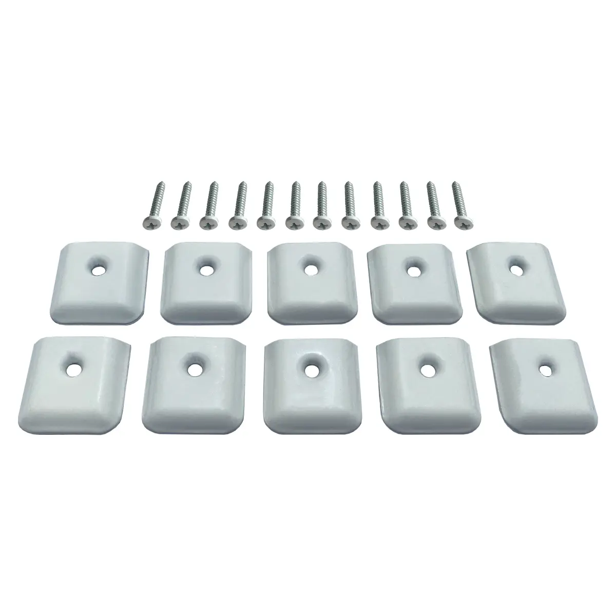 White Rv Camper Trailer Aluminum Extrusion Flat End Cap For Vinyl Trim Molding 1" With Screws 2