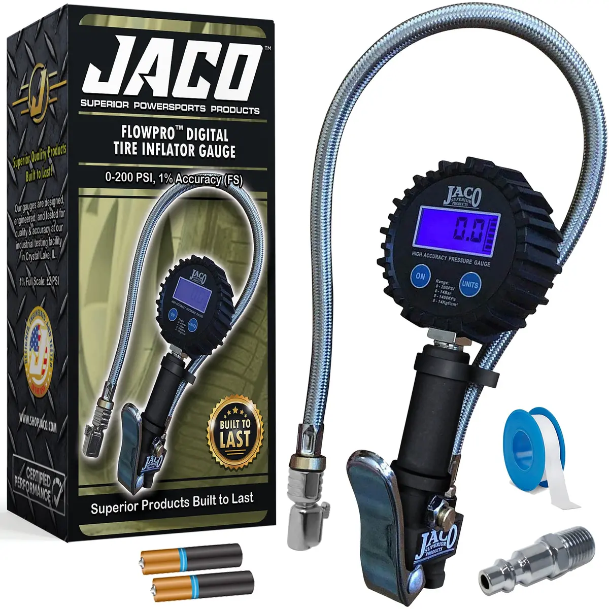 Flowpro® Digital Tire Inflator With Pressure Gauge - 200 Psi 1