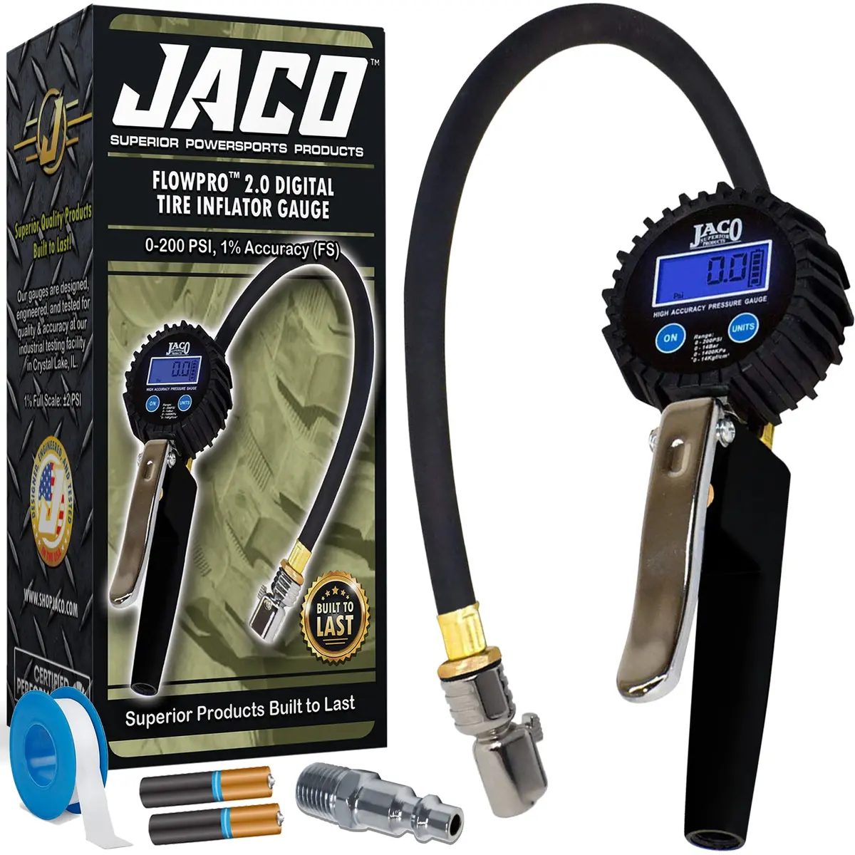 Flowpro® 2.0 Digital Tire Inflator With Pressure Gauge - 200 Psi 1