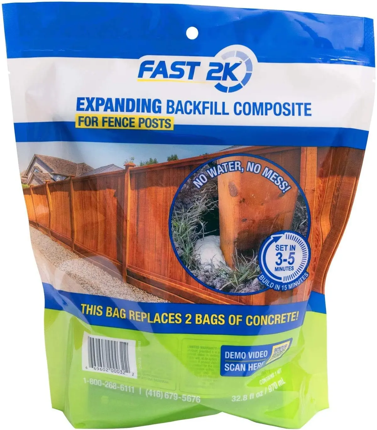 Fast 2K Fence Post Mix - Concrete Alternative For Fence And Mail Post Installs, Expanding Foam 1