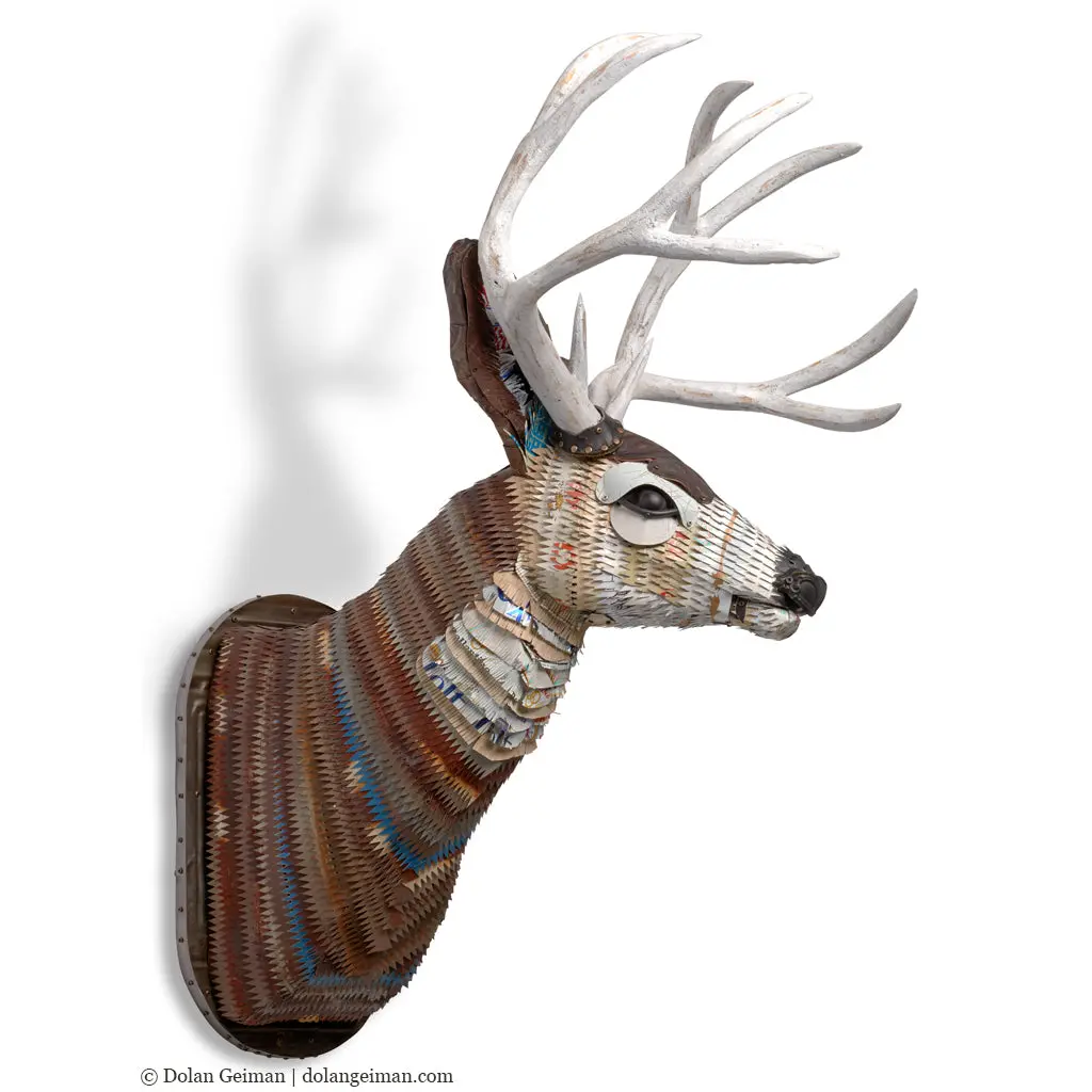 Great Plains (Mule Deer Buck) In Brown Original Faux Taxidermy Sculpture 1
