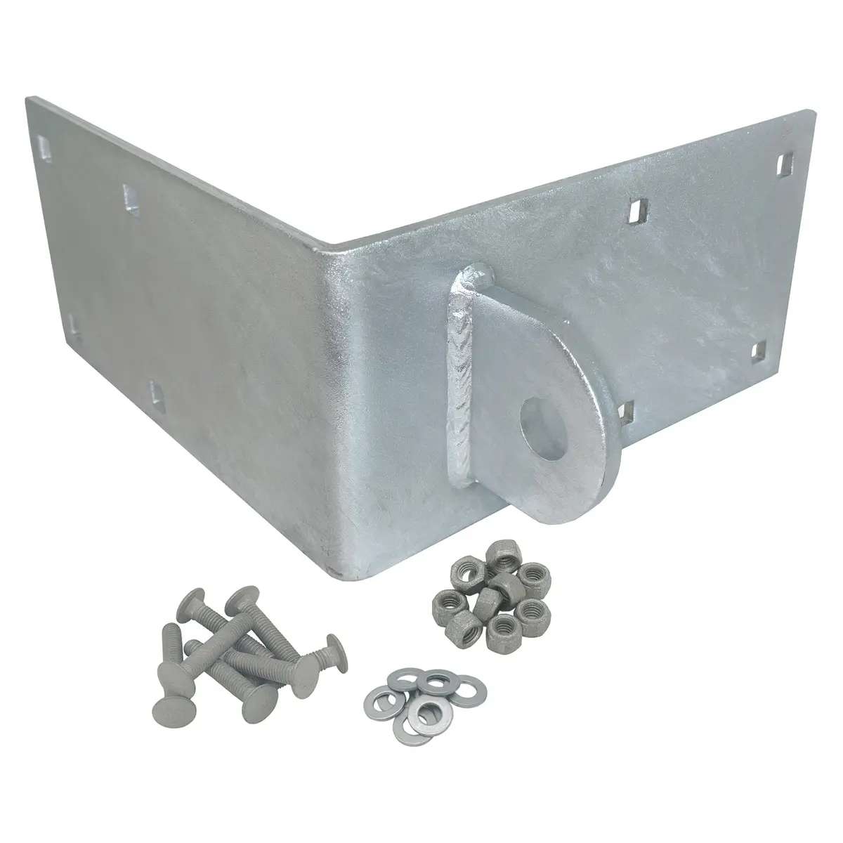 Floating Dock Outside Corner Hinge Plate Bracket, Male - Heavy-Duty Galvanized Steel 1