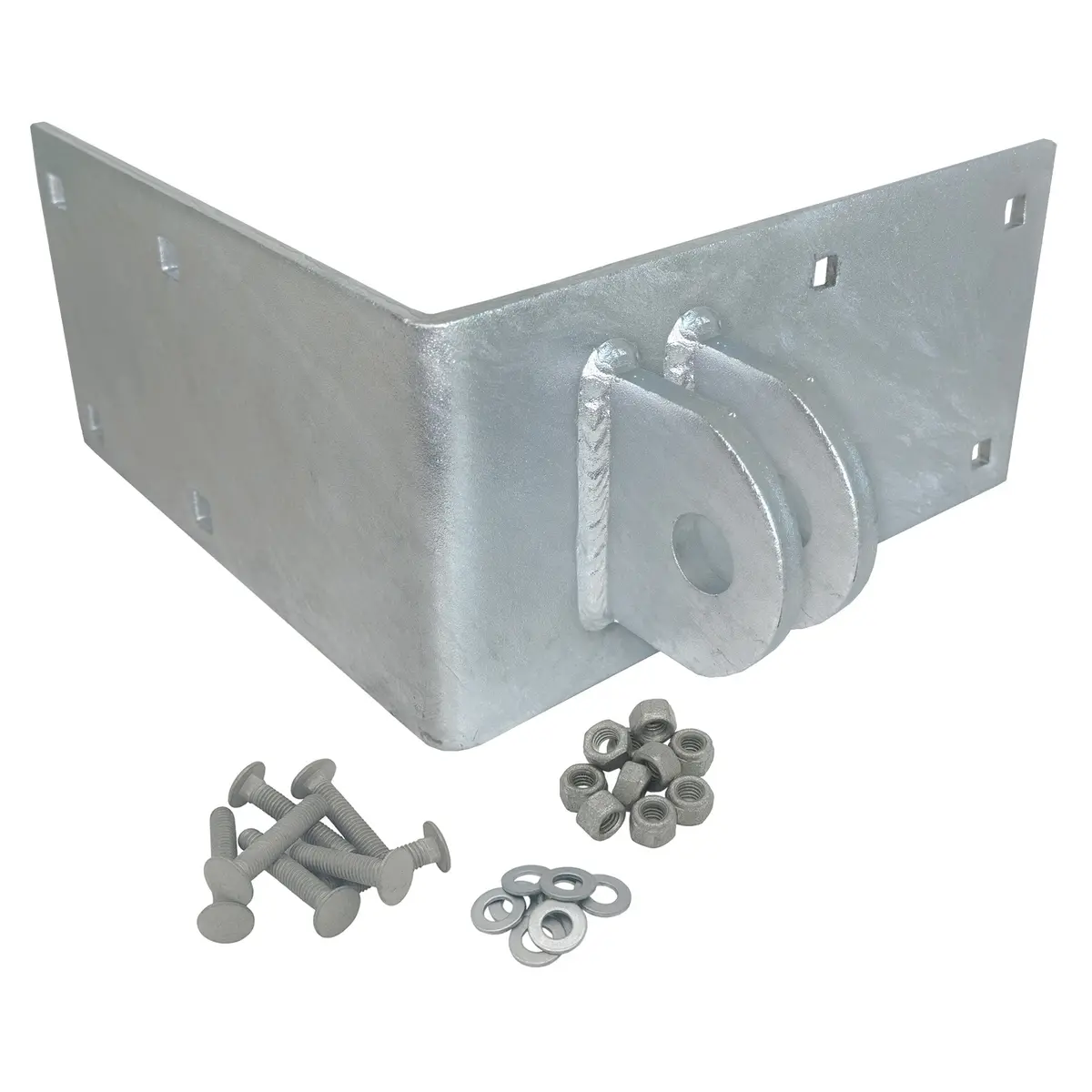 Floating Dock Outside Corner Hinge Plate Bracket, Female - Heavy-Duty Galvanized Steel 1