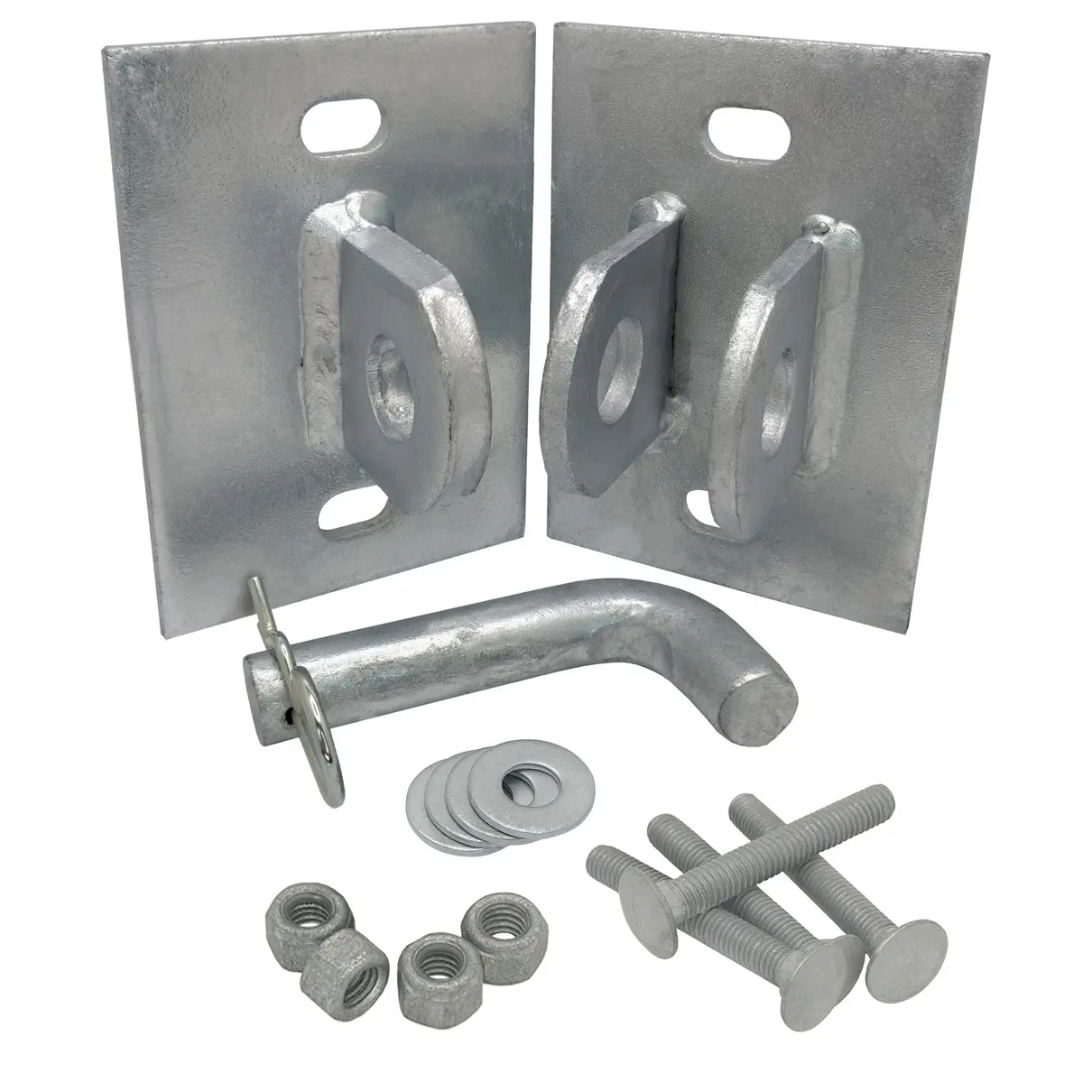 Floating & Stationary Dock Connector Hinge Kit, Male & Female T-Style Brackets & Hardware - Heavy-Duty Galvanized Steel 1
