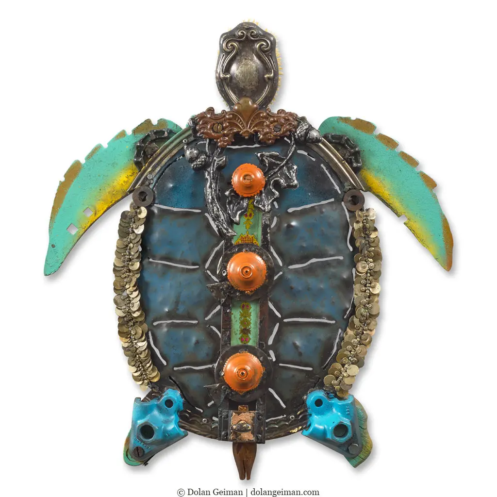 Custom Folk Fauna (Coastal) Original Mixed Media Wall Art 1