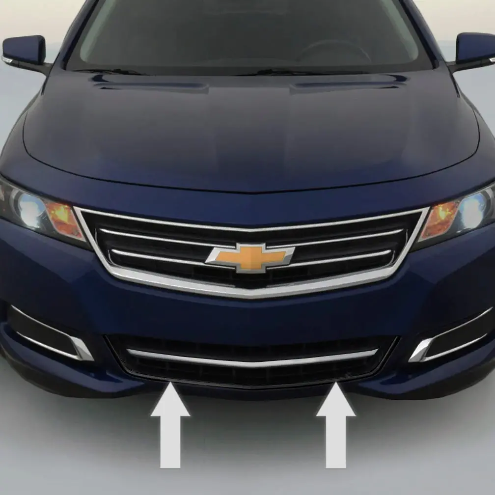 2014-2017 Chevy Impala Chrome Front Bumper Trim Kit 1