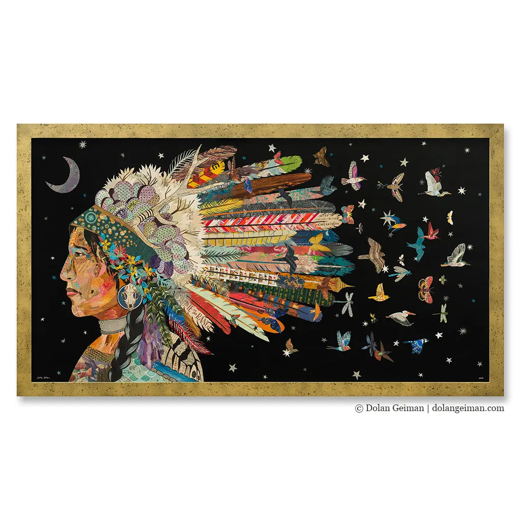 Forget Me Not (Midnight) Original Paper Collage 1