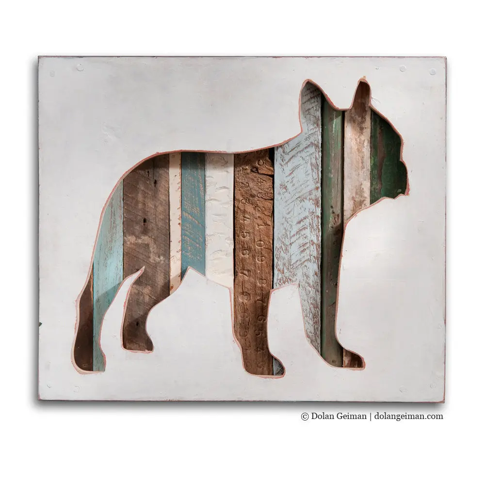 French Bulldog Silhouette Original Mixed Media Wall Art 1