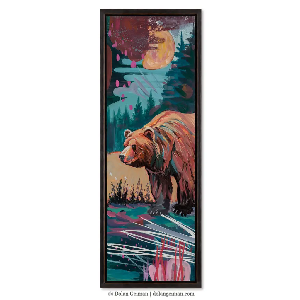 Full Moon Grizzly Original Painting 1