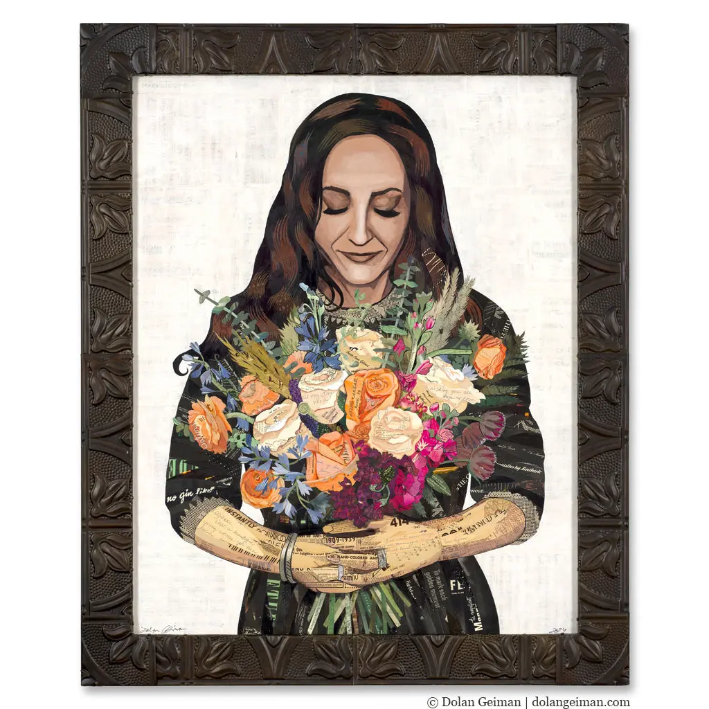 Custom Wedding Portrait Original Paper Collage 1