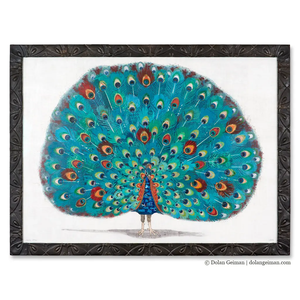 Custom Peacock Original Paper Collage 1