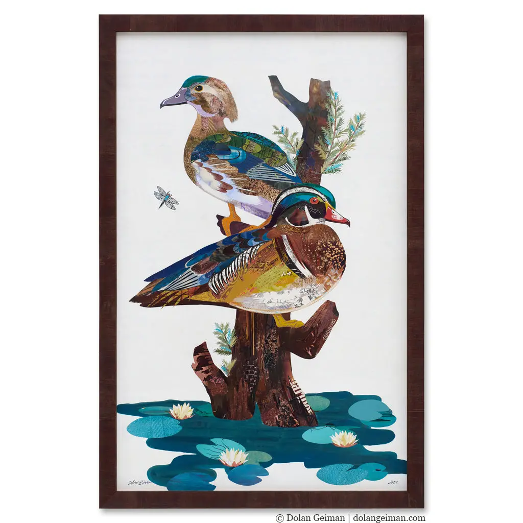 Granddad's Pond Original Paper Collage 1