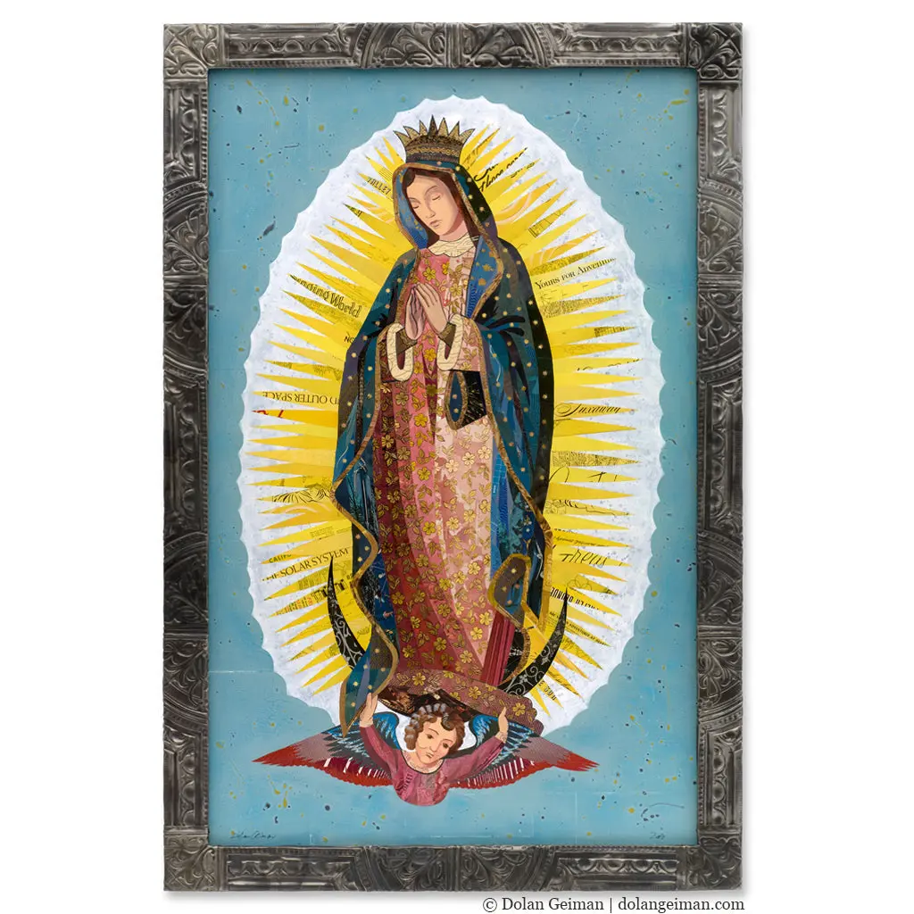 Custom Our Lady Of Guadalupe Original Paper Collage 1