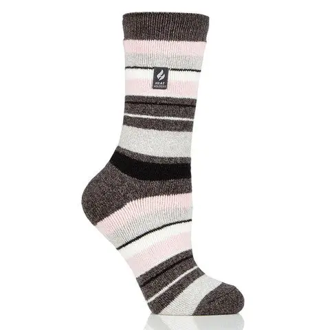 Heat Holders Women's Multi-Striped Lite Peony Crew Socks 1