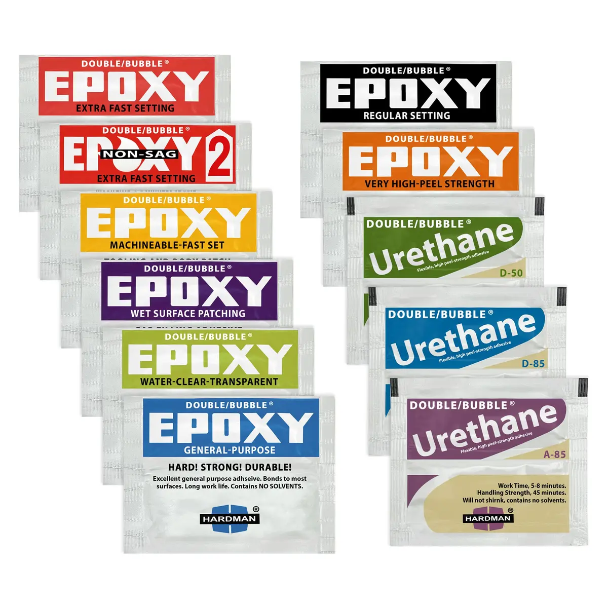 Hardman Double Bubble Multipack Epoxy Urethane Set - 11 Types 1