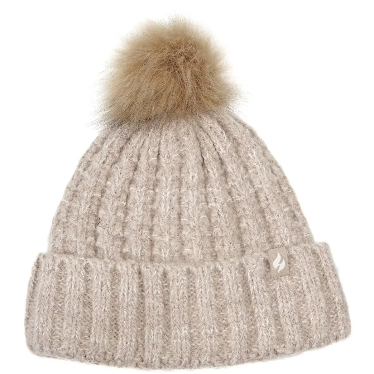 Heat Holders Marseille Ribbed Roll Up Hat With Pom Pom 1