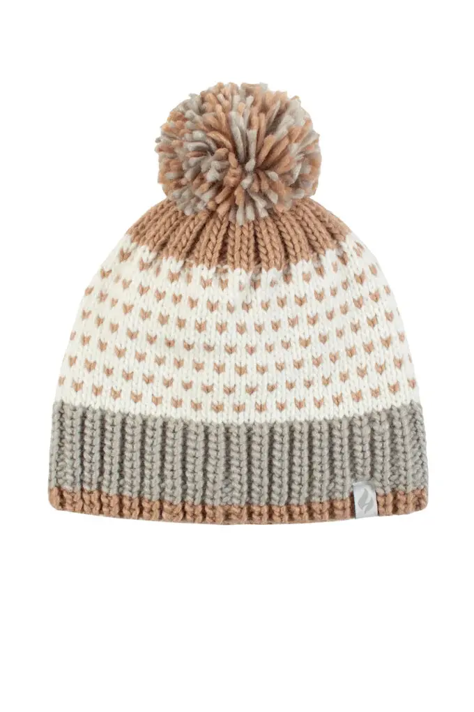 Heat Holdes Arles Patterned Hat With Pom Pom 1