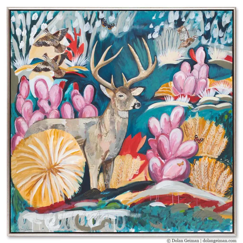 Hiking In Hill Country Original Paper Collage 1