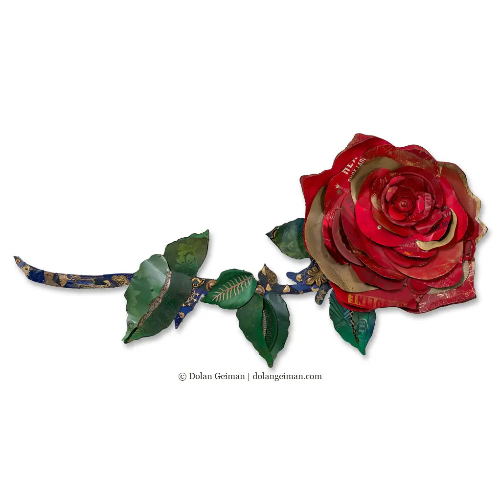Custom Hotel Rose Metal Wall Sculpture 1
