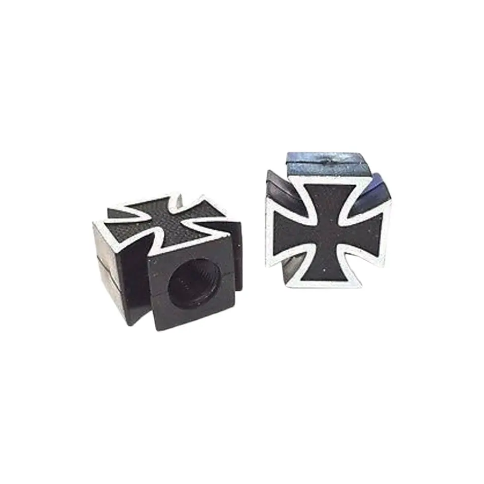 Iron Cross Valve Stem Caps - Black 1
