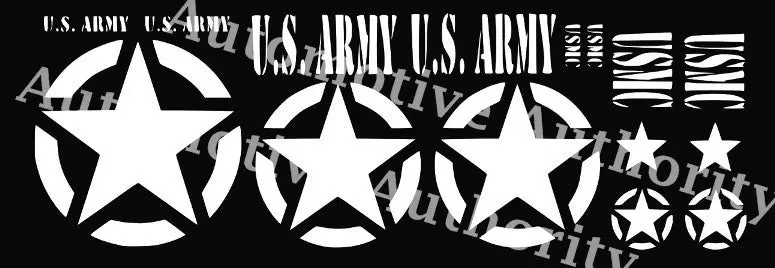 Military Jeep Decal Sticker Kit Star Circle Us Army Usmc Willys - Multiple Colors 1