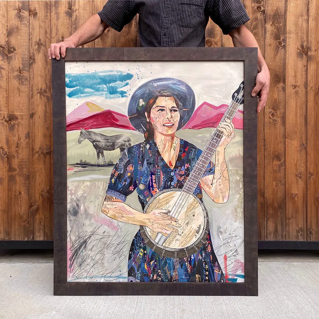 Western Daughters Series (Her Favorite Tune) Original Paper Collage 1