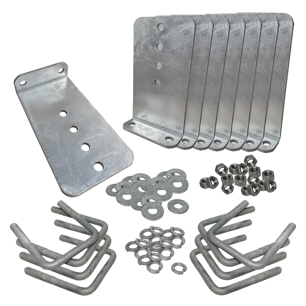 10" Galvanized L-Type Bunk Bracket Kit For Boat Trailer, Fits 3X3 Cross Members, Heavy Duty 3