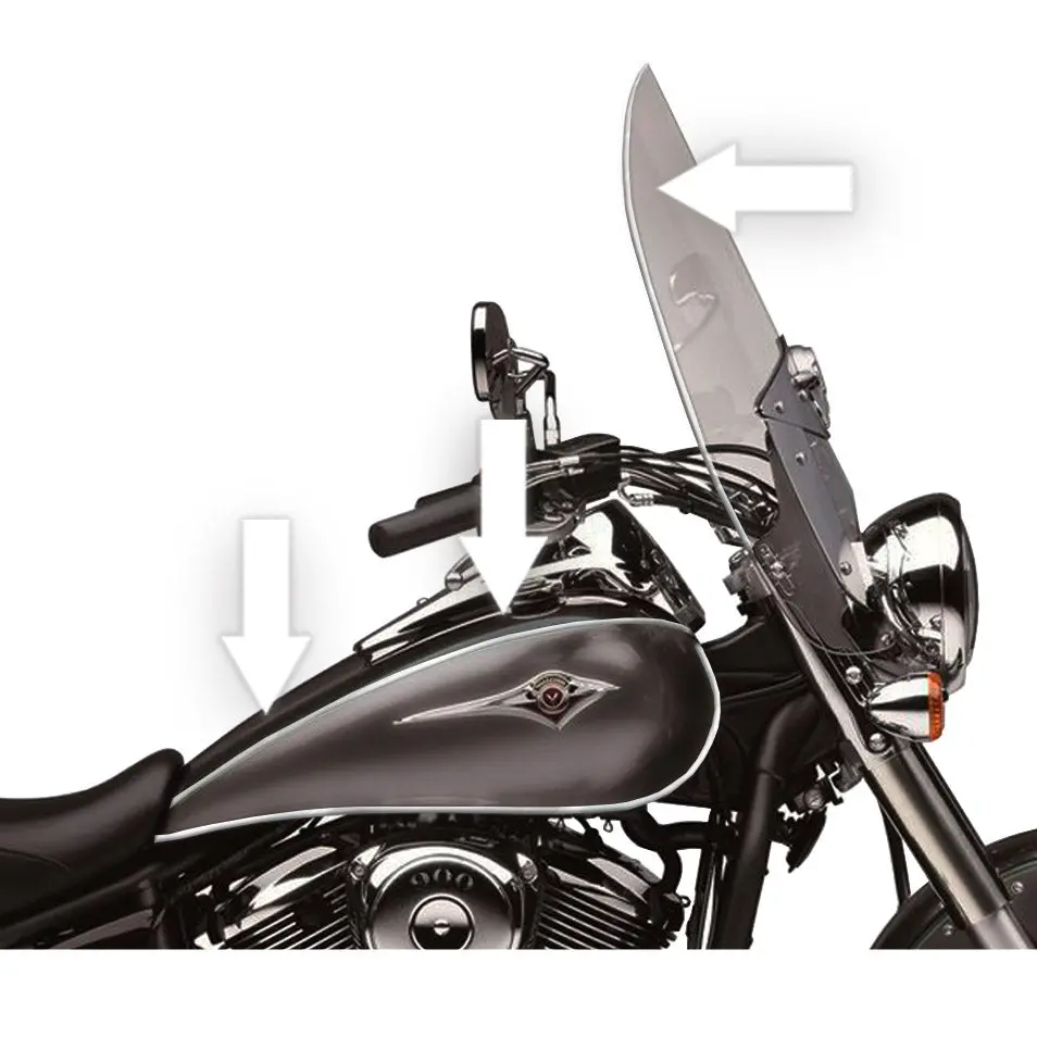 Kawasaki Chrome Trim Kit - Gas Tank, Fender, Windshield, Saddlebag 10 Ft 1