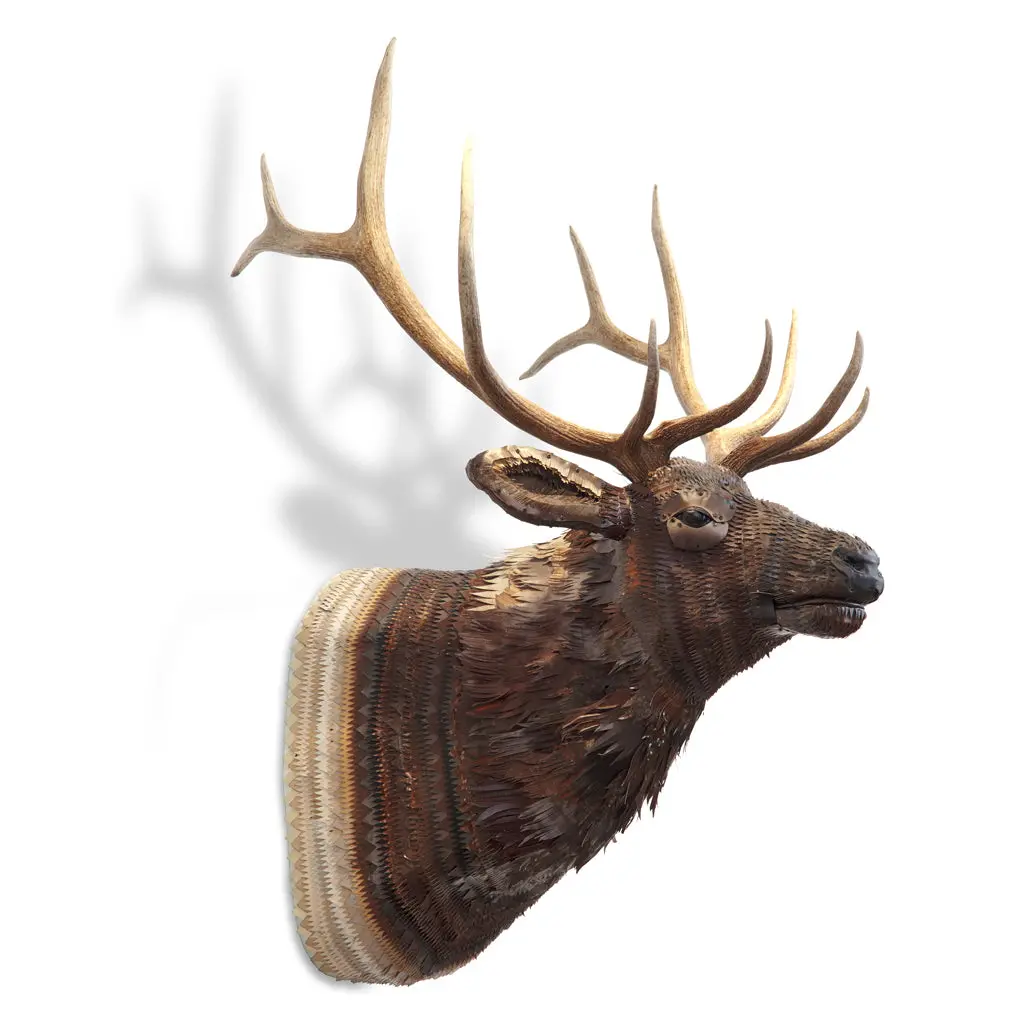 Great Plains (Bull Elk) Original Faux Taxidermy Sculpture 1
