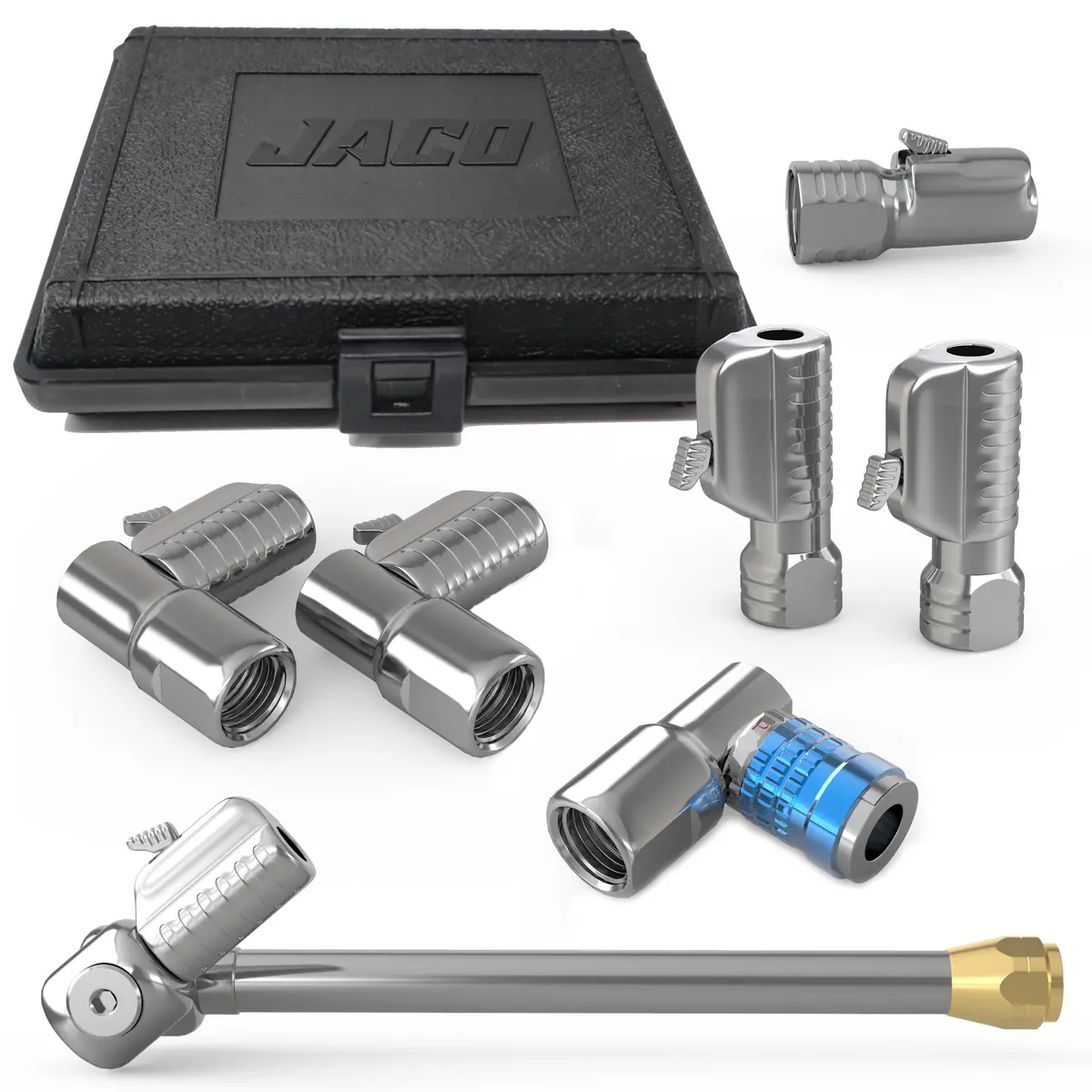 Lightning™ Tire Air Chuck Starter Kit - Patented | Open Flow, 1/4" F-Npt (Set Of 7) 1