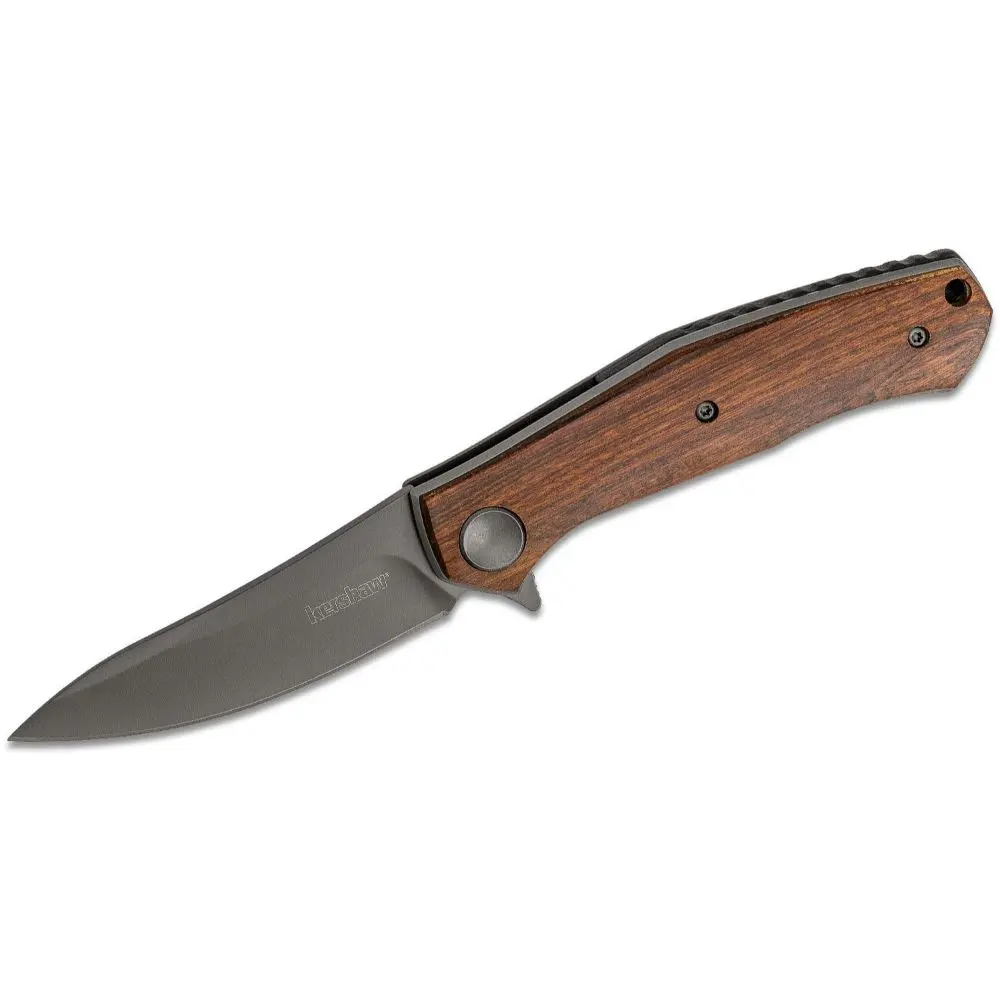 Kershaw - Dmitry Sinkevich Concierge Flipper Knife 3.25" Smooth Wooden Handles 1