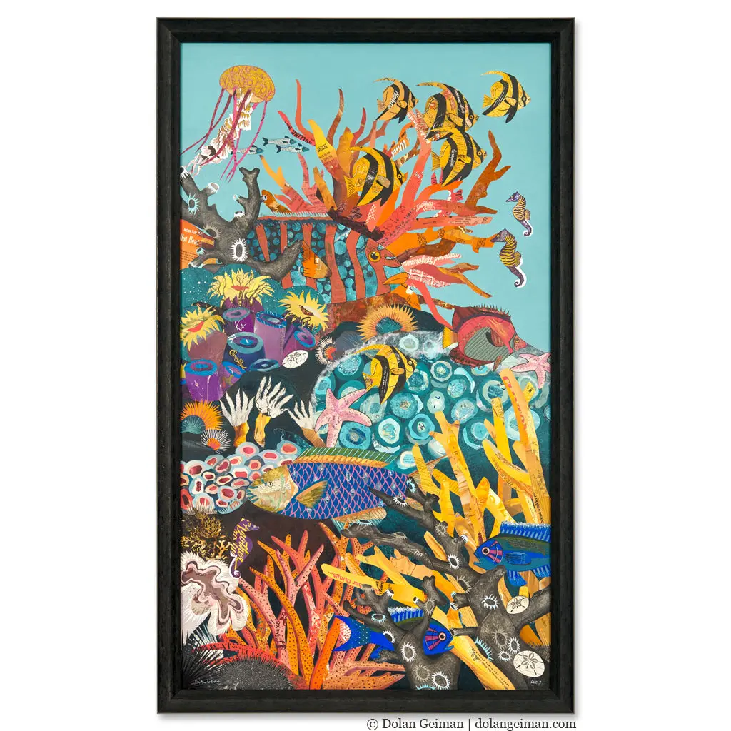 Custom Coral Reef Original Paper Collage 1