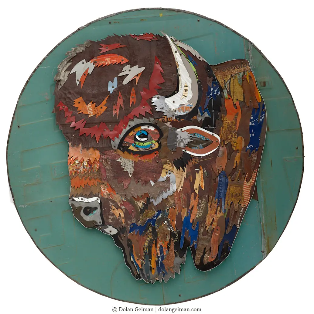 King Bison (Mint) Original Metal Wall Sculpture 1