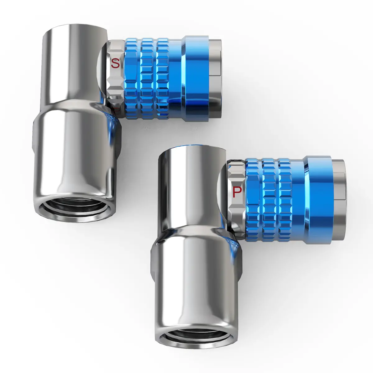 Lightning™ L3-Series Bike Tire Air Chuck - 1/4" F-Npt (Presta + Schrader Valves) | Open Flow (2 Pack) 1