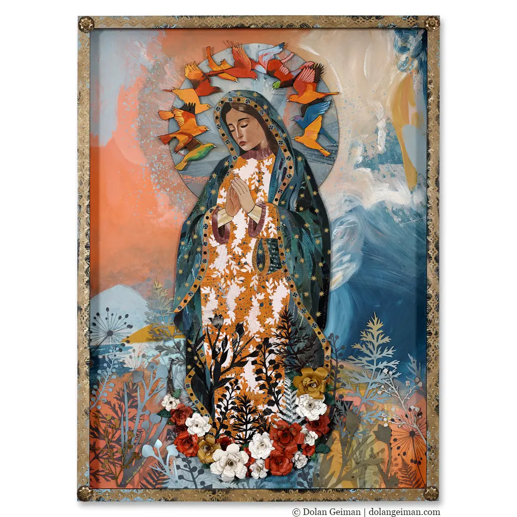 Custom Nuestra Senora De Guadalupe Original Paper Collage 1