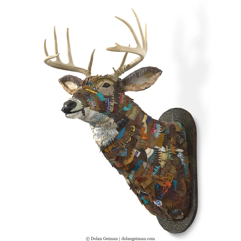 Custom White Tail Deer Original Faux Taxidermy Sculpture 1