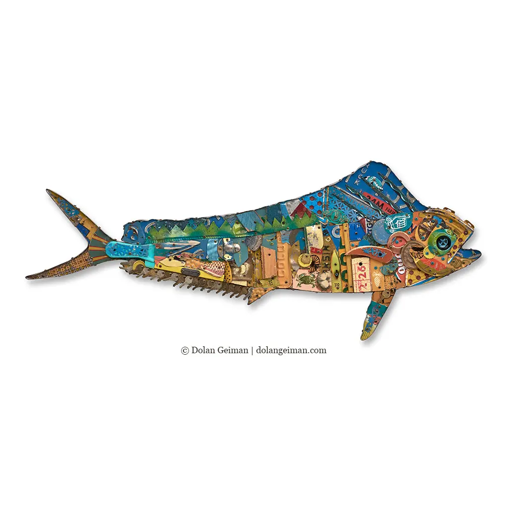 Trophy Fish (Mahi Mahi) Original Metal Wall Sculpture 1