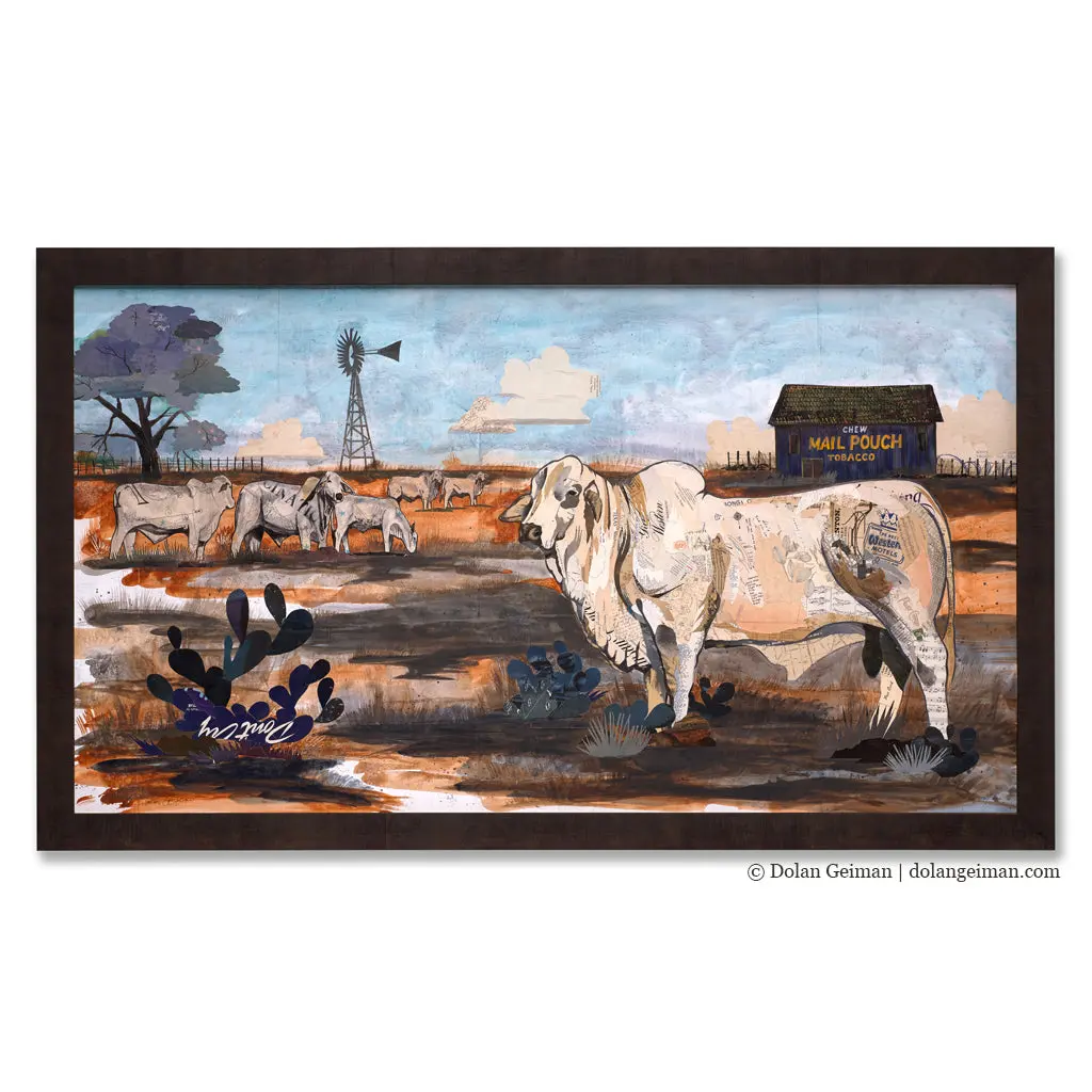 Mail Pouch Brahman Original Paper Collage 1