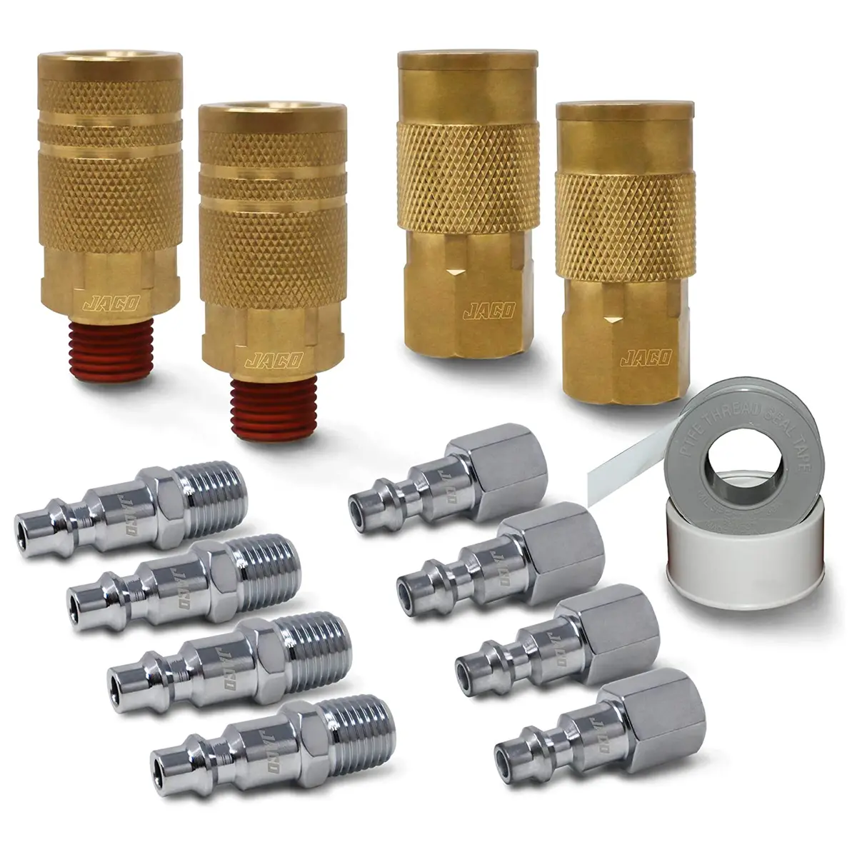 Industrial Quick Connect Air Fittings | Plug & Coupler Kit - 1/4" Npt (Set Of 12) 1