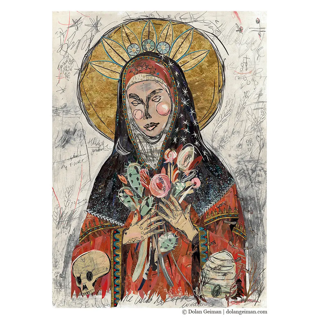 Mary Of The Fields Original Paper Collage 1