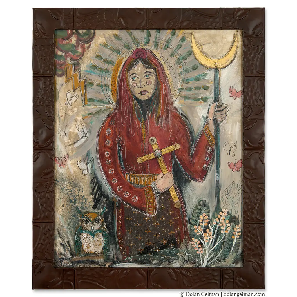 Mary Of The Moonlight Original Mixed Media Painting 1