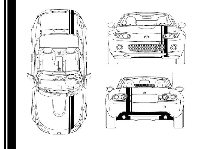 Mazda Miata 6" Offset Racing Stripe Kit 2