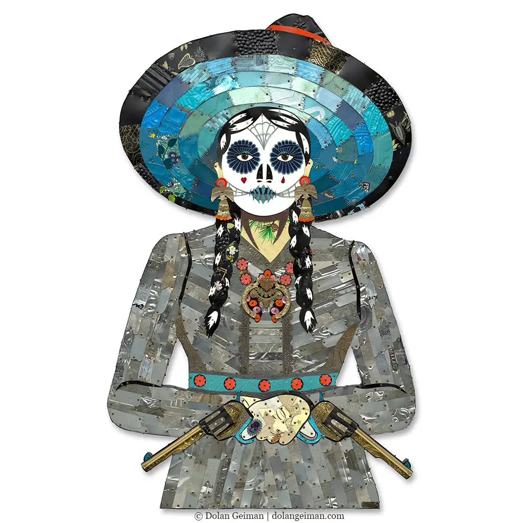 Adelita (Silver) Original Metal Wall Sculpture 1
