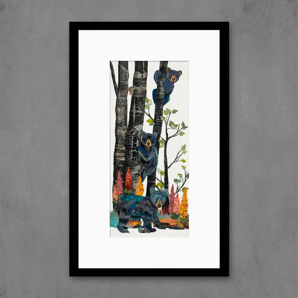 Midnight Forest (Bear Cubs) Limited Edition Paper Print 5