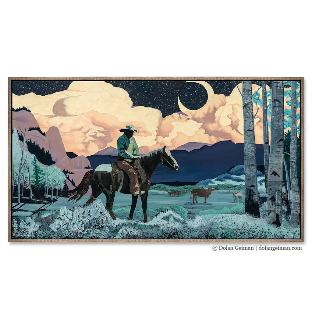Midnight Roundup Canvas Art Print With Float Frame 1