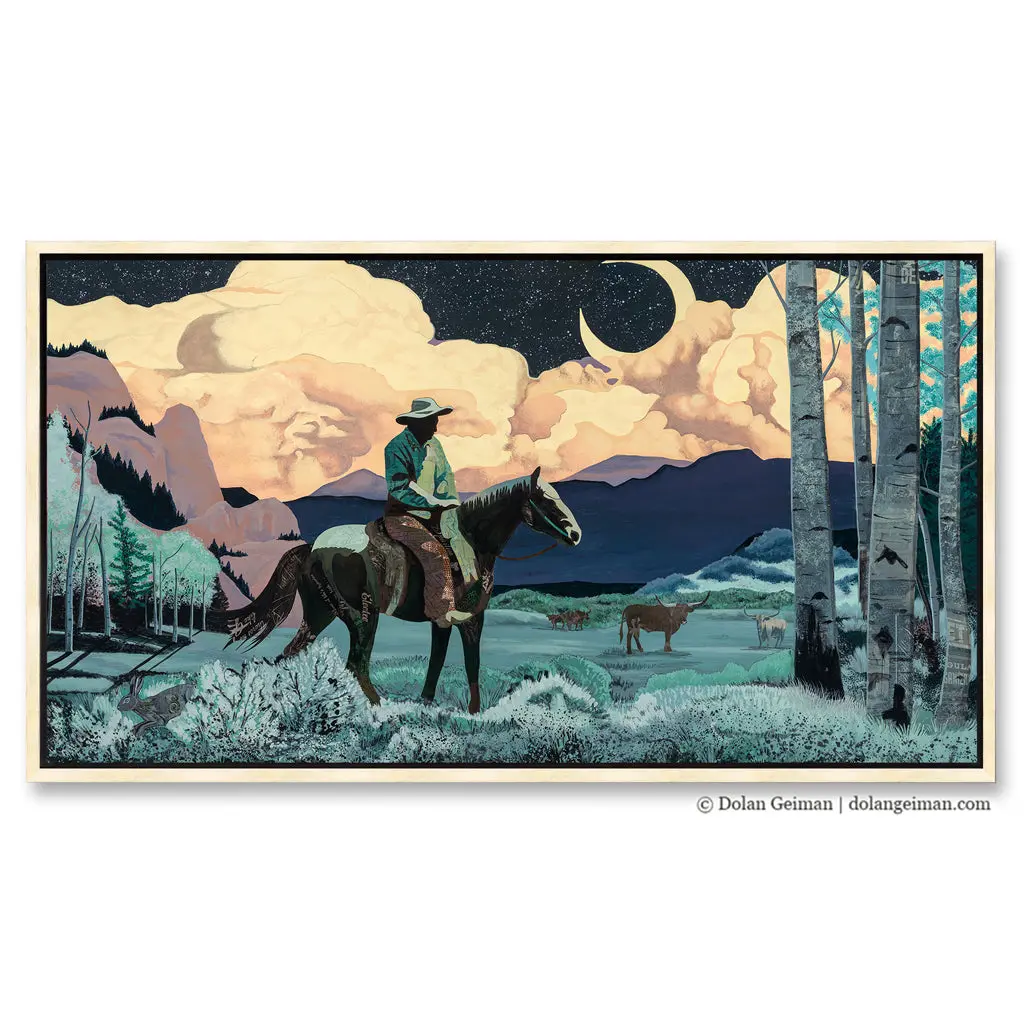 Midnight Roundup Original Paper Collage 1