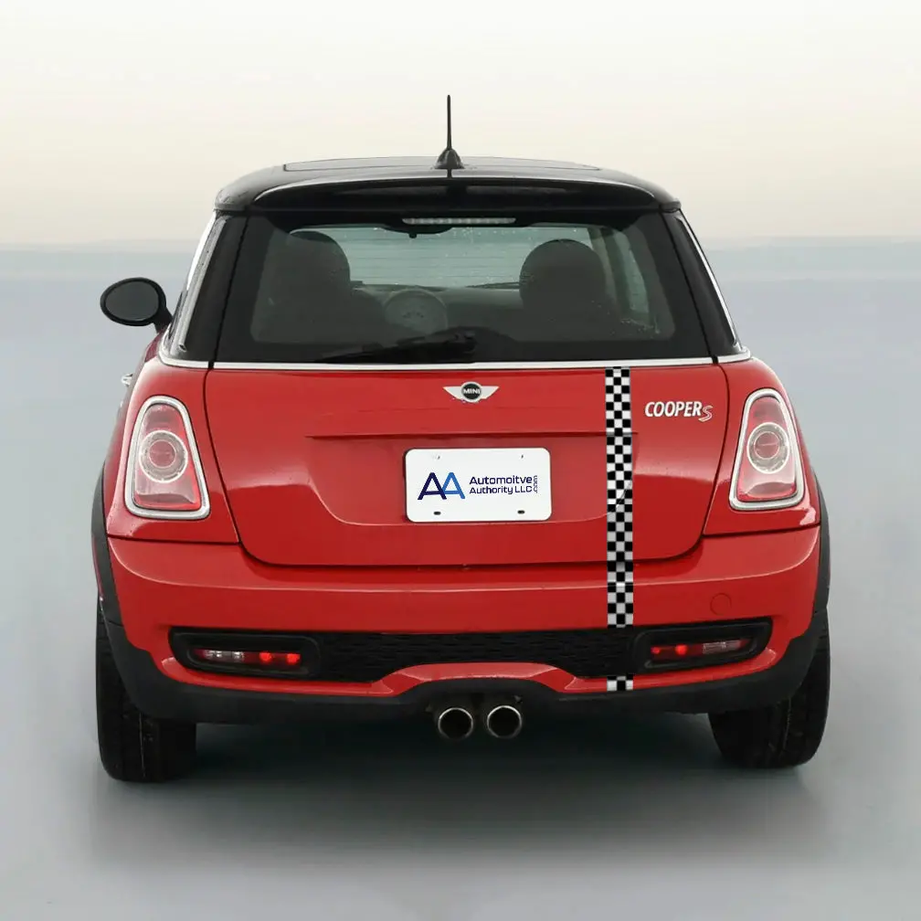 Mini Cooper Checkered Offset Bonnet And Boot Racing Stripes 2