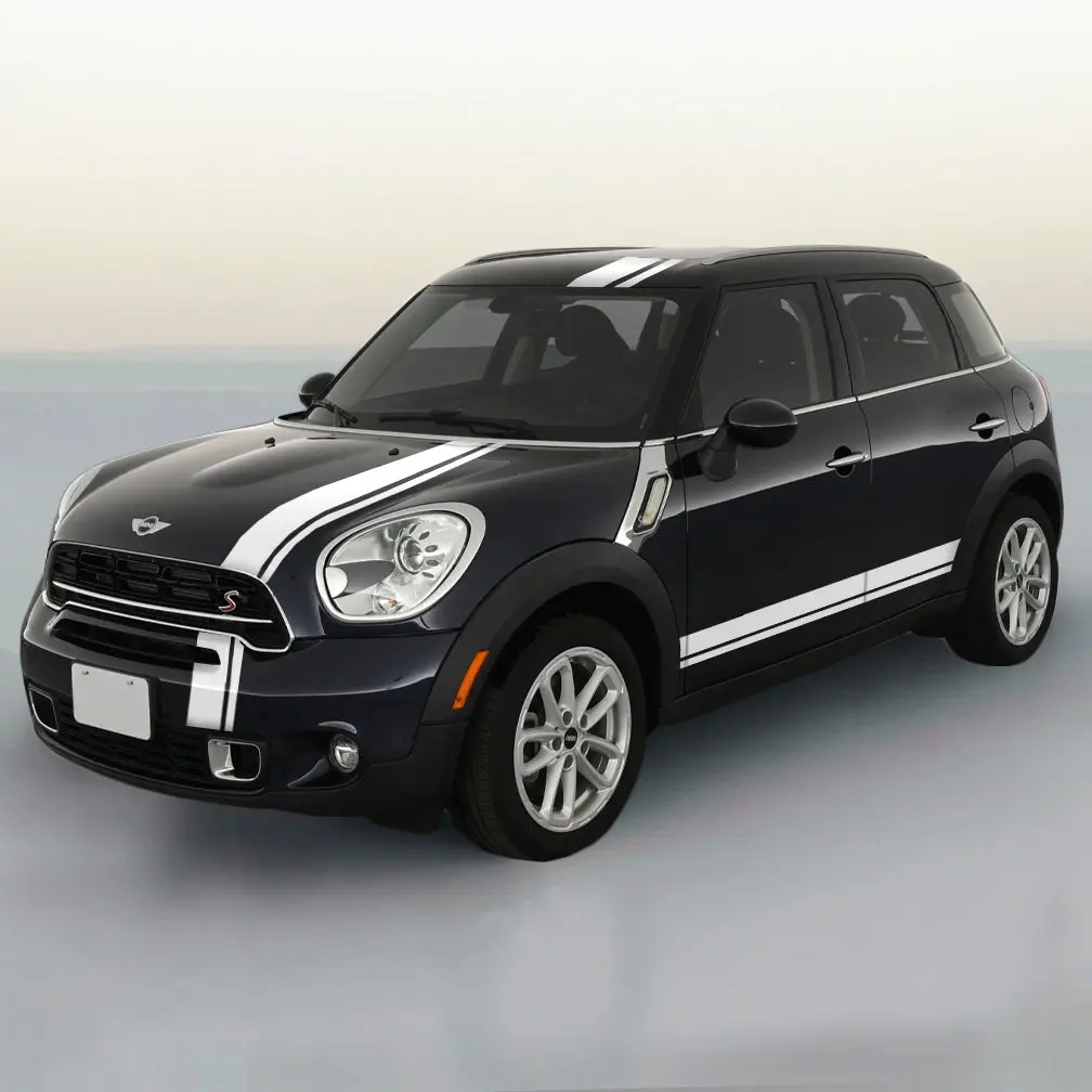 Mini Cooper Offset W/ Pin Stripe Bonnet, Boot, And Rocker Racing Stripe Kit 1