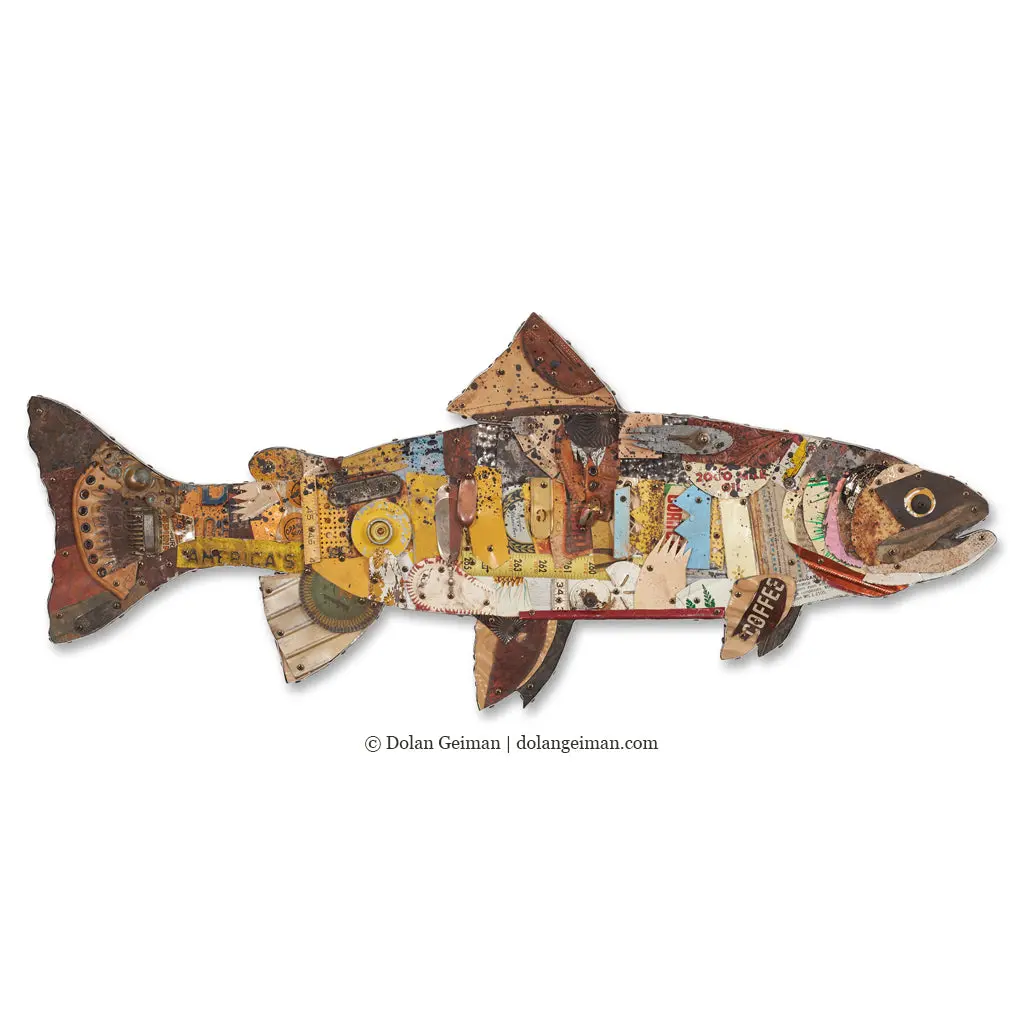 Trophy Fish (Cutthroat Trout) Original Mixed Media Wall Sculpture 1